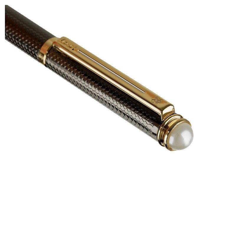 Ручка шариковая Luxor "Ellan" синяя, 1,0мм, корпус черный/золото, поворотный механизм, футляр 