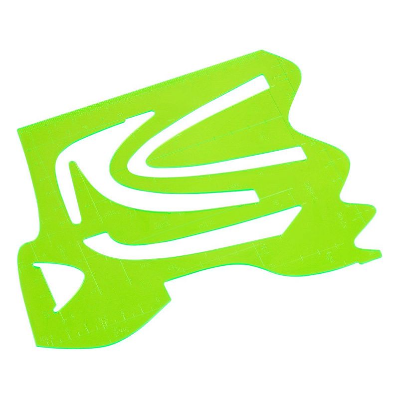 Трафарет графиков функций СТАММ, пластиковый, зеленый 