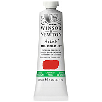 Краска масляная профессиональная Winsor&Newton "Artists Oil", 37мл, беcкадмиевый красный