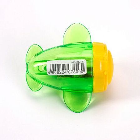 Точилка BRAUBERG "JET", 3 угла заточки, пластиковая с контейнером, ассорти, 223591 