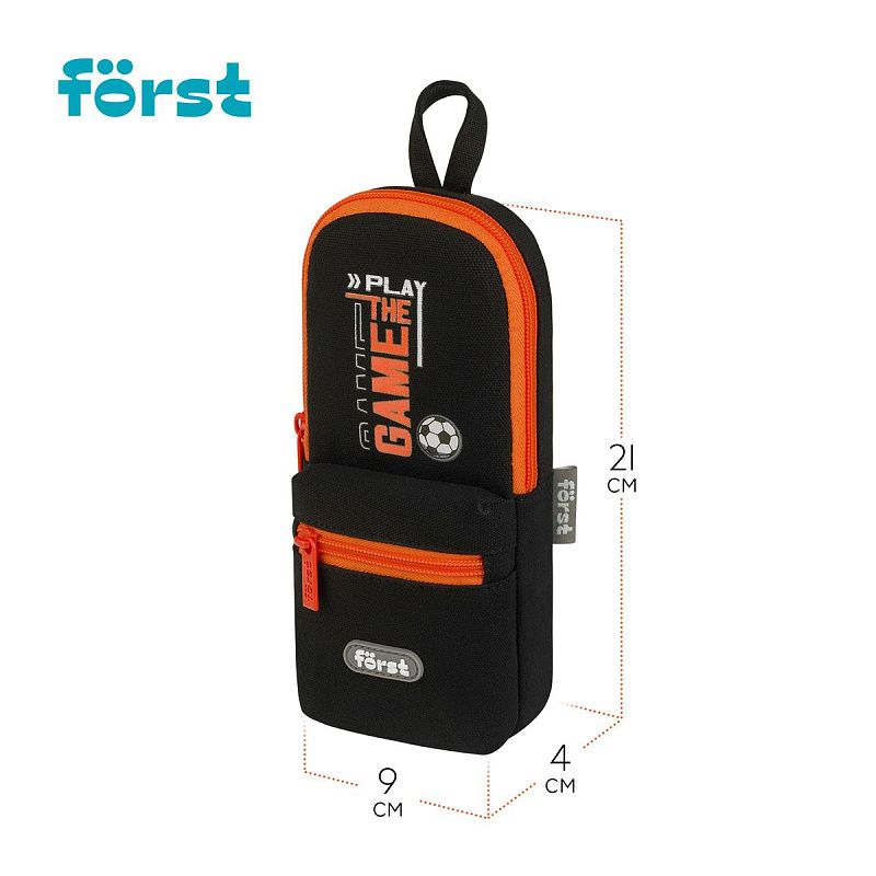 Пенал мягкий 1 отделение, 1 карман, 210*90*40 Först "Football", текстиль 