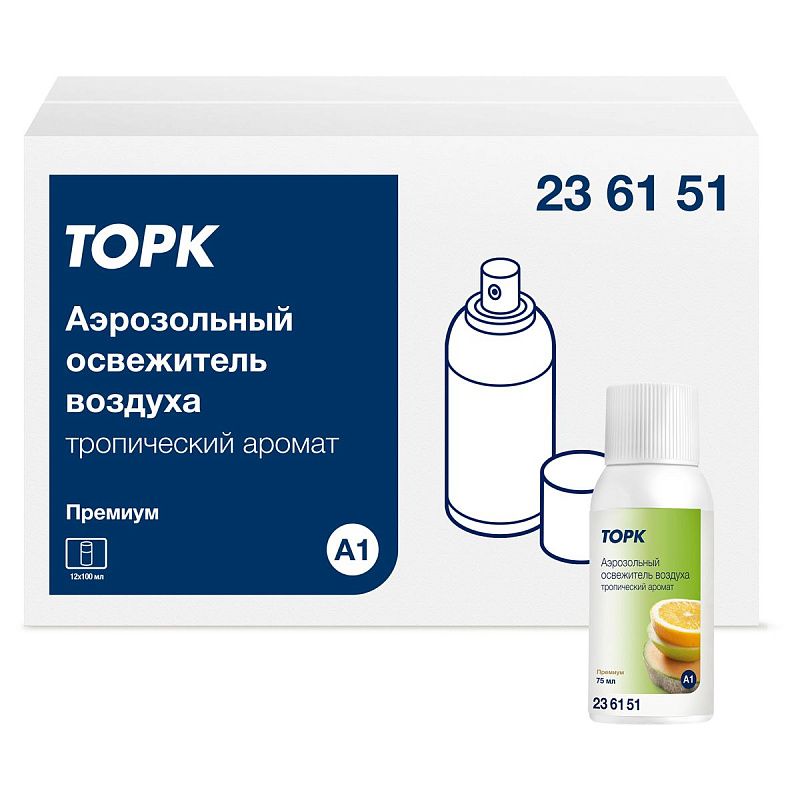 Сменный баллон для освежителя воздуха Торк "Premium"(А1), тропический, 75мл 
