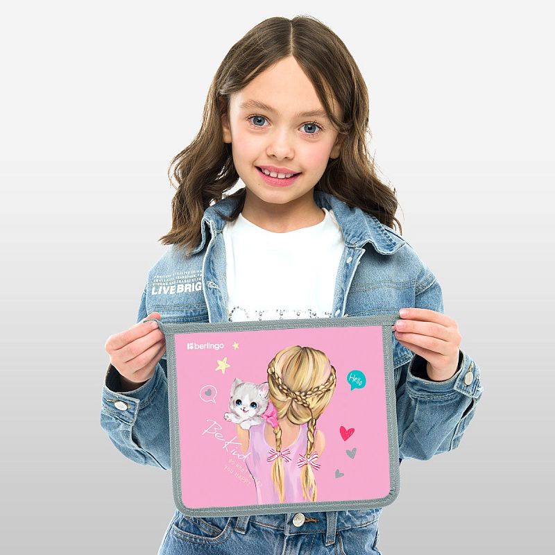 Папка для тетрадей 1 отделение, А5 Berlingo "Be Kind!", 240*205*40 мм, пластик, на молнии 