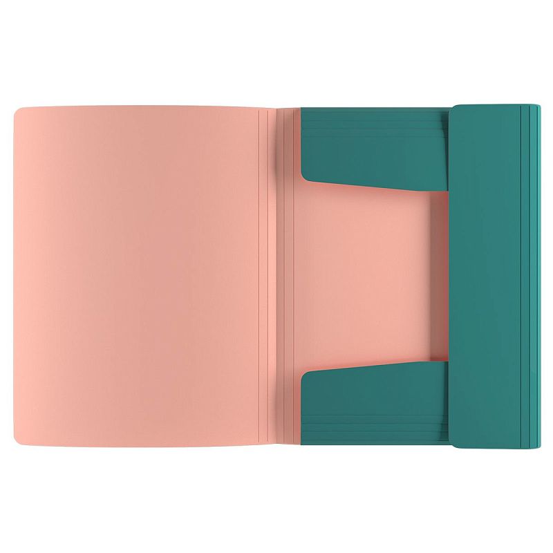 Папка на резинке Berlingo "Soft Touch Pro" А4, пластик, 600мкм, зеленая, внутр. розовая, софт-тач 