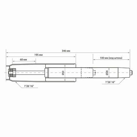 Газлифт B-100 короткий, ХРОМ, длина в открытом виде 346 мм, d 50 мм, класс 2, WBZ, 533073