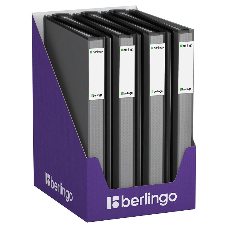 Папка с 60 вкладышами Berlingo "No Secret", 30мм, 700мкм, полупрозрачная черная, с внутр. карманом 
