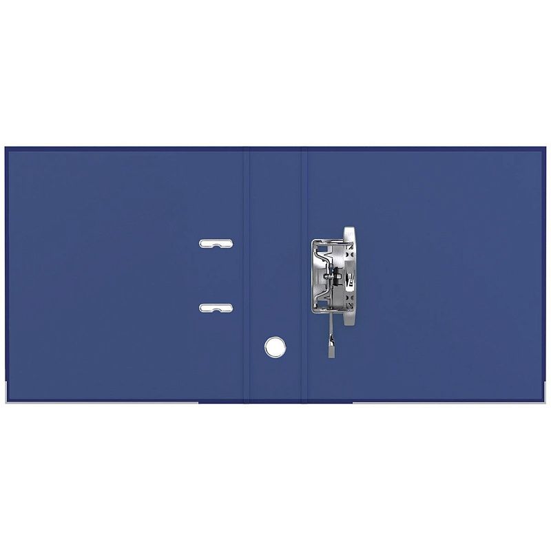 Папка-регистратор СТАММ "Имидж", 70мм, двусторонний бумвинил, с карманом на кор., нижний метал. кант, син 