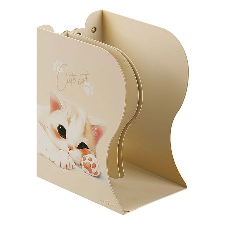 Подставка для книг MESHU "Cute Cat", металлическая, 3 отделения, раздвижная 