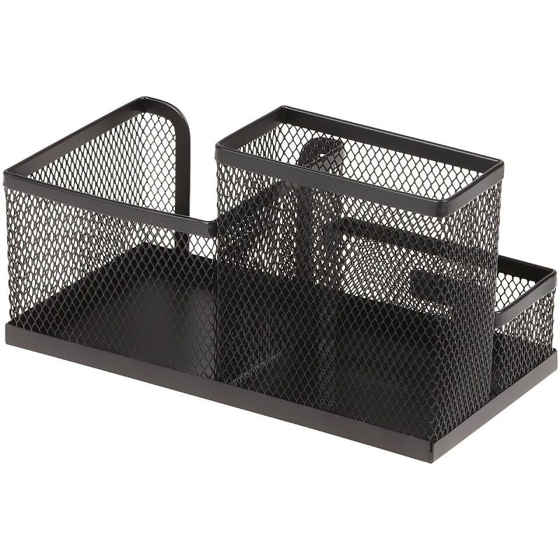 Настольная подставка СТАММ, металлическая, 3 секции, черная