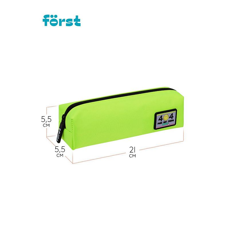 Пенал мягкий 1 отделение, 210*55*55 Först "Lime", полиэстер 