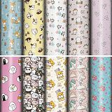 Бумага упаковочная "Funny Animals", 70x100 см, 10 дизайнов ассорти, ЗОЛОТАЯ СКАЗКА, 591917