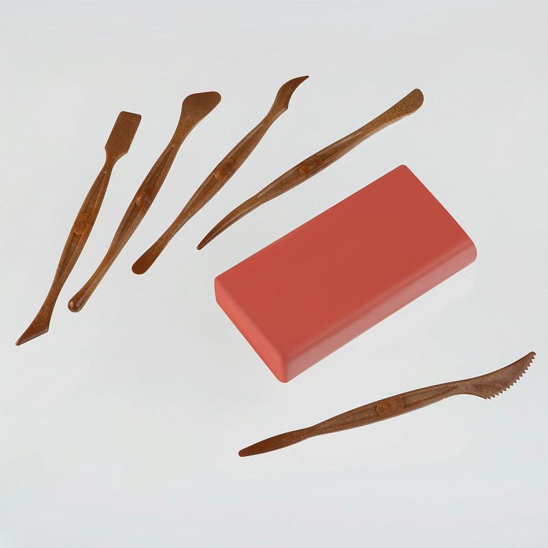 Набор для моделирования JOVI, отвердевающая паста белая 500г.*5шт., терракотовая 500г.*2шт., чемодан