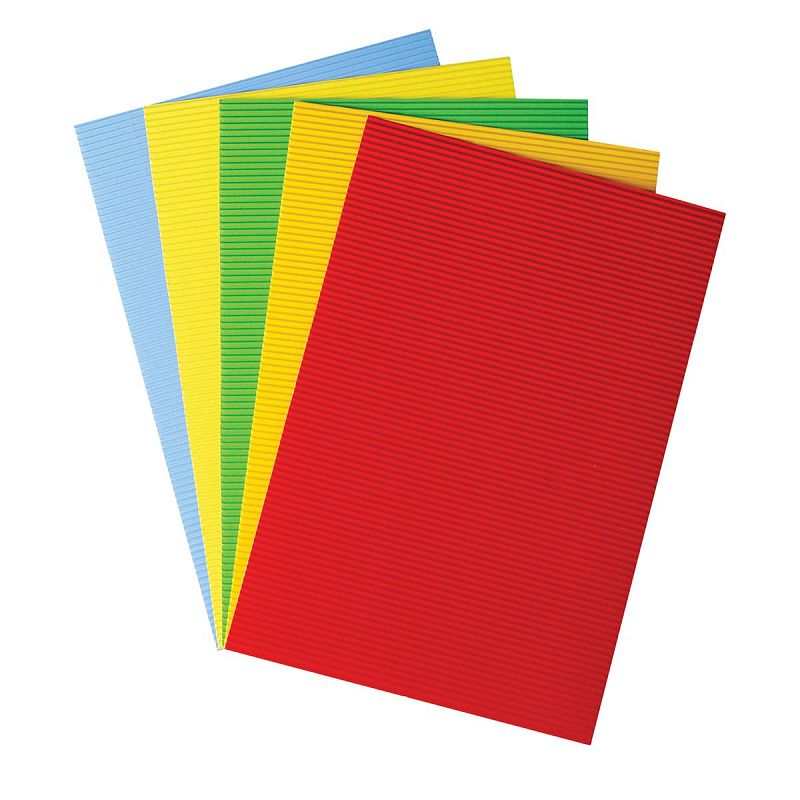 Картон цветной А4, Мульти-Пульти, 5л., 5цв., гофрированный, в папке, "Приключения Енота"