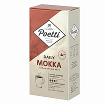 Кофе молотый Poetti "Mokka", натуральный, 250 г, вакуумная упаковка, 18102