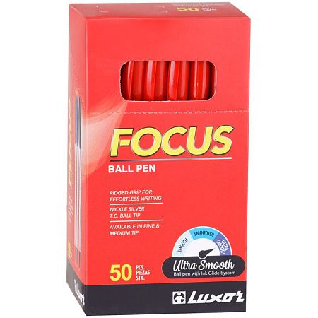 Ручка шариковая Luxor "Focus Icy" красная, 1,0мм 