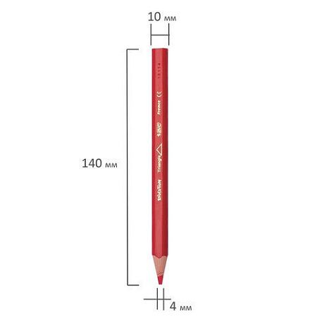 Карандаши цветные утолщенные BIC "Kids Evolution Triangle", 12 цветов, пластиковые, трехгранные, картонная упаковка, 8297356