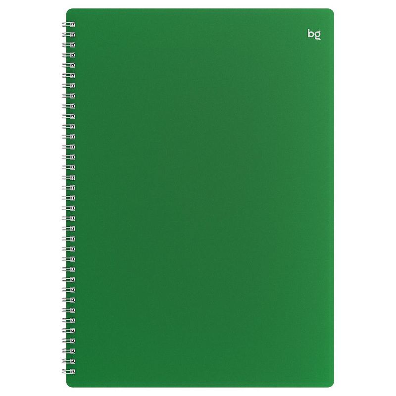 Тетрадь 48л., А4 клетка на гребне BG "Base", пластиковая обложка, зеленый