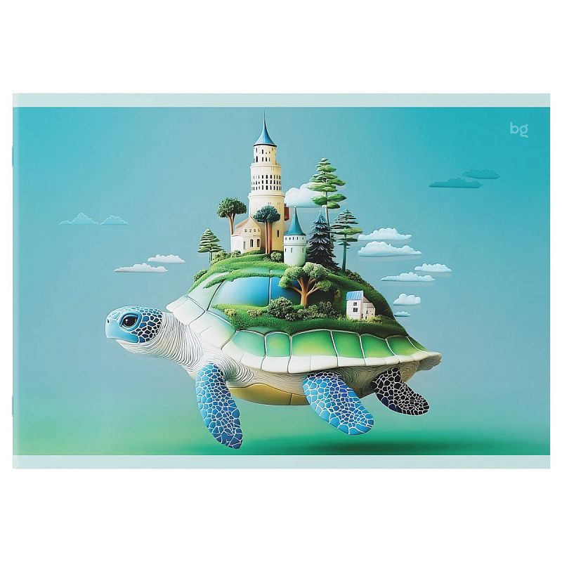 Альбом для рисования 40л., А4, на скрепке BG "Где спят океаны", пластиковая обложка