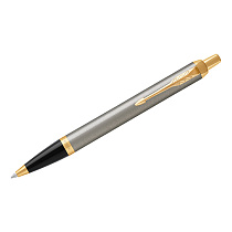 Ручка шариковая Parker "IM Brushed Metal GT" синяя, 1,0мм, кнопочн., подарочная упаковка