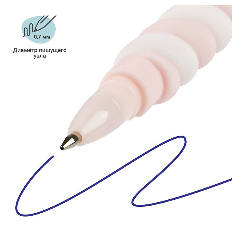 Ручка шариковая MESHU "Lollipop", синяя, 0,7мм, корпус ассорти, с топпером 