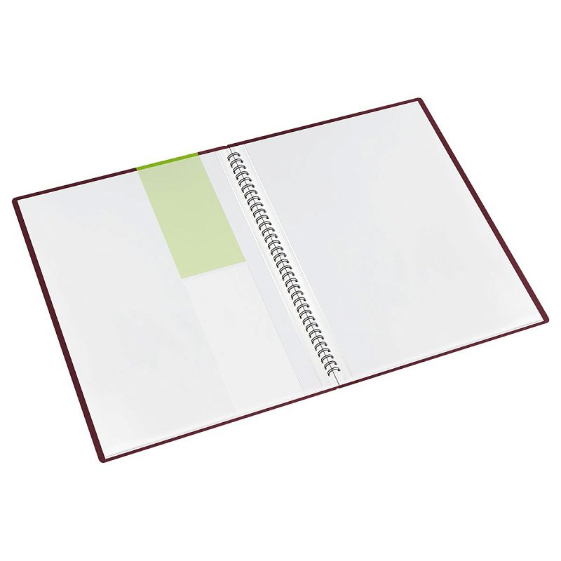 Папка с 40 вкладышами на гребне СТАММ "Диагональ" А4, 21мм, 700мкм, пластик, гранат 