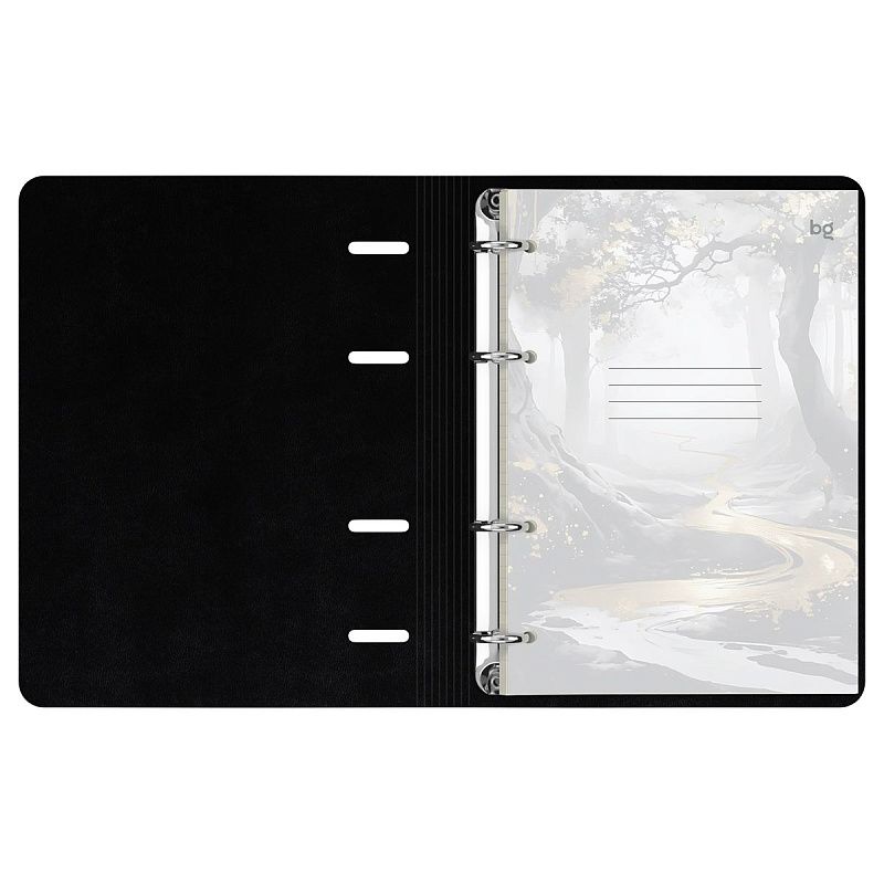 Тетрадь на кольцах А5, 120л., кожзам,  BG "Dark forest"