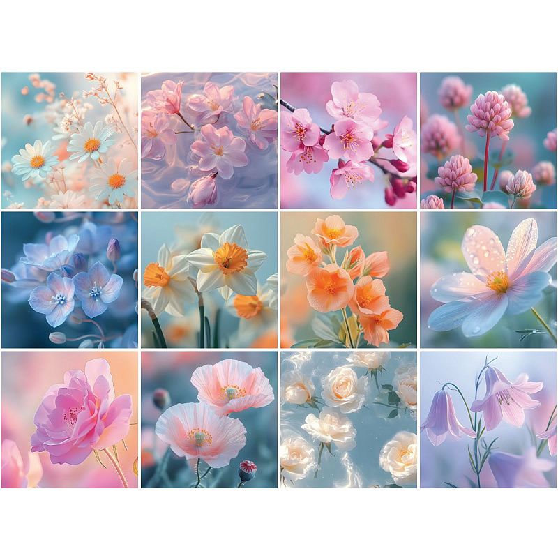 Календарь настенный перекидной на скрепке, 230*230 мм 12л. BG "Цветы", 2026г.