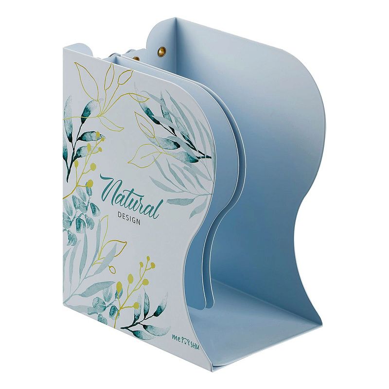 Подставка для книг MESHU "Natural", металлическая, 3 отделения, раздвижная 