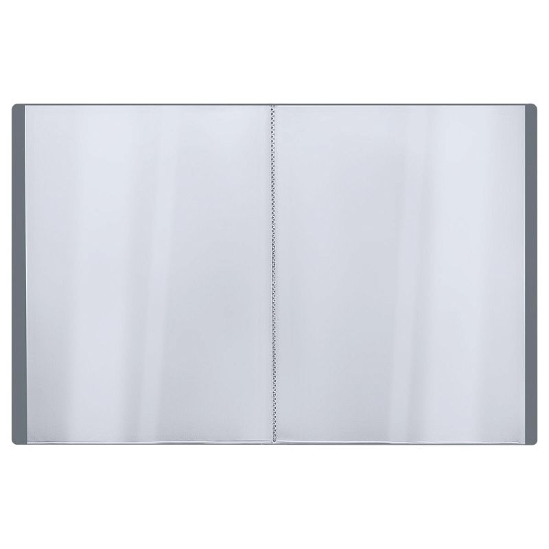 Папка с 60 вкладышами СТАММ А4, 21мм, 600мкм, пластик, серая 