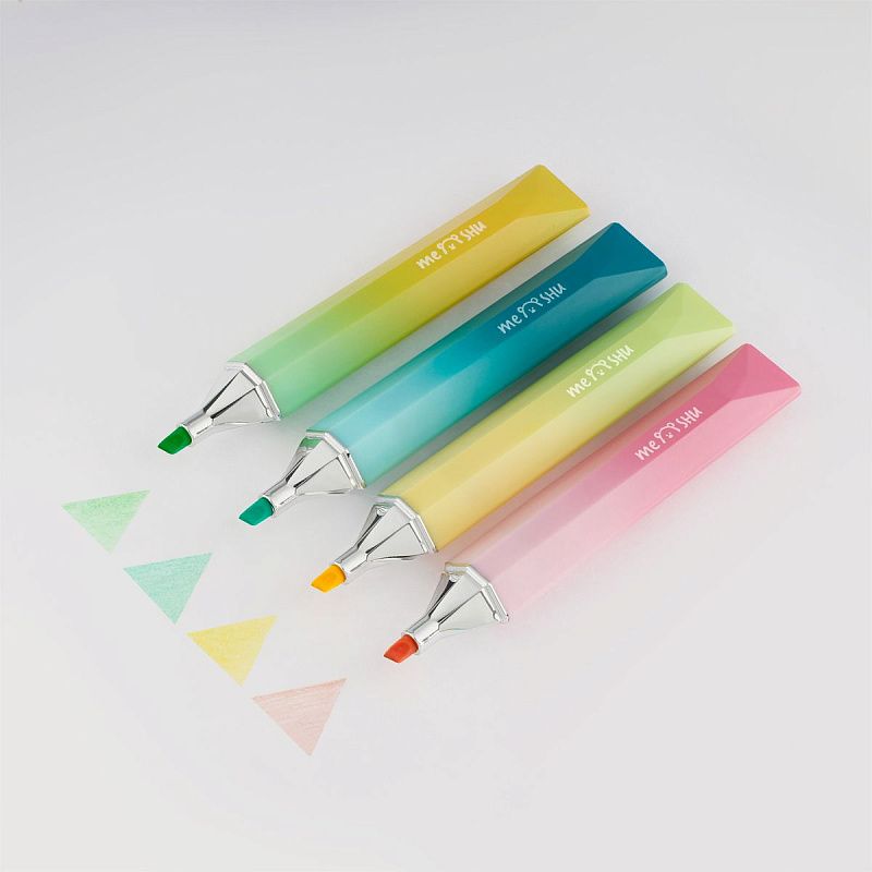 Текстовыделитель MESHU "Diamond", ассорти, пастельные цвета, 1-4мм, шоу-бокс 