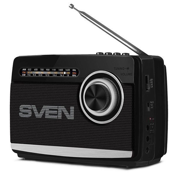 Портативная акустическая система Sven SRP-535, 3W, FM/AM/SW, USB, microSD, фонарь, аккумулятор, черный Портативная акустическая система Sven SRP-535, 3W, FM/AM/SW, USB, microSD, фонарь, аккумулятор, черный