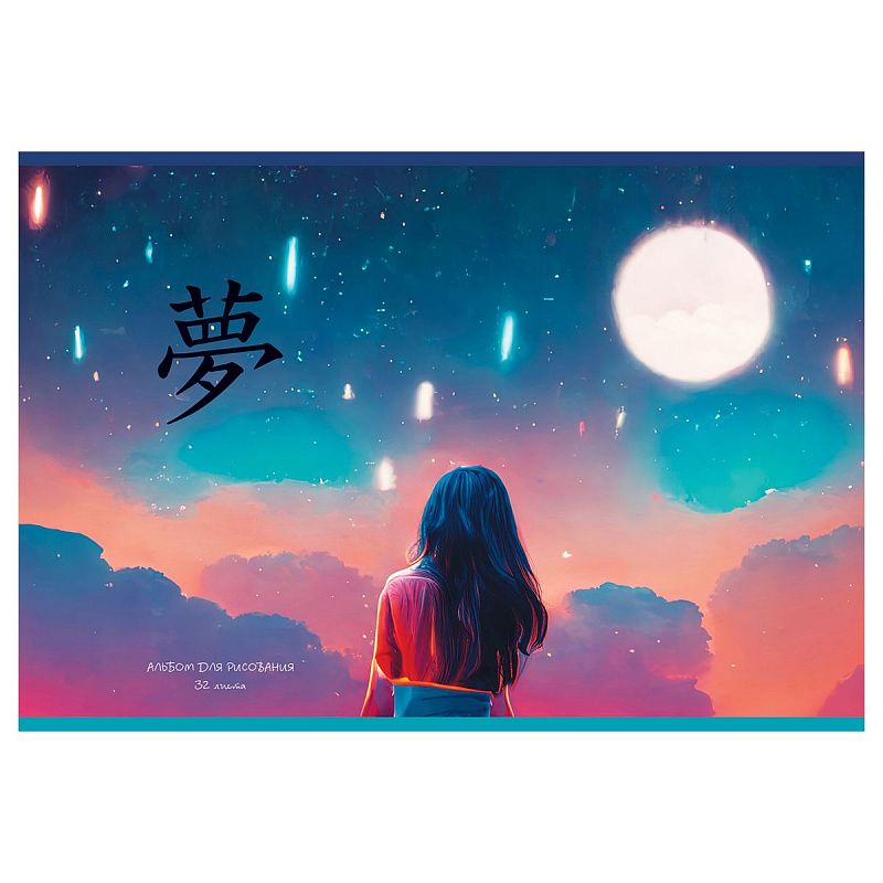 Альбом для рисования 32л., А4, на скрепке BG "Аниме. За мечтой" эконом