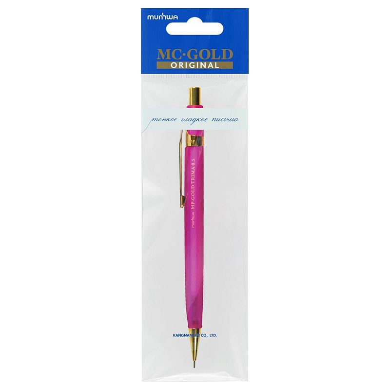 Карандаш механический MunHwa "MP Gold Trima" 0,5мм, с ластиком, корпус ассорти, пакет