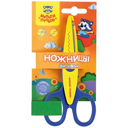 Ножницы детские фигурные Мульти-Пульти "Приключения Енота" 14см, европодвес 