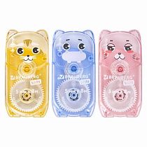 Корректирующая лента BRAUBERG KIDS "ЗВЕРЯТА", 5 мм х 8 м, механизм перемотки, корпус ассорти, блистер, 272499 Корректирующая лента BRAUBERG KIDS "ЗВЕРЯТА", 5 мм х 8 м, механизм перемотки, корпус ассорти, блистер, 272499