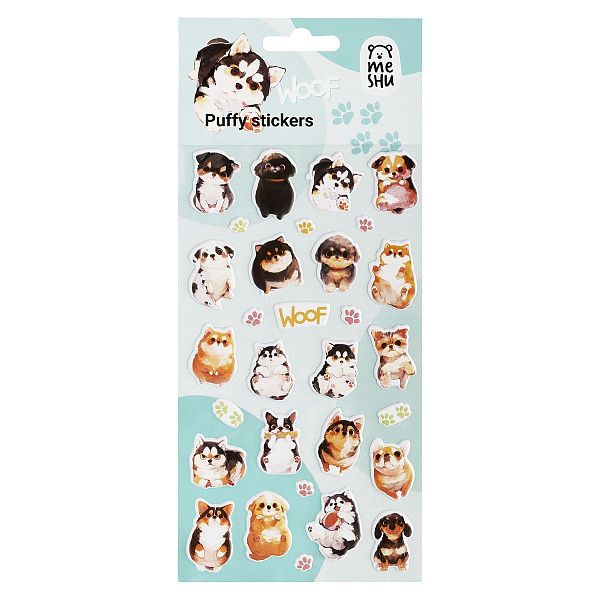 Наклейки объемные MESHU "Woof", 10*23см, инд. уп., европодвес