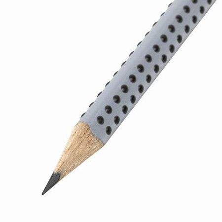 Карандаш чернографитный FABER-CASTELL, 1 шт., "Grip 2001", HB, трехгранный, с ластиком, 117200 