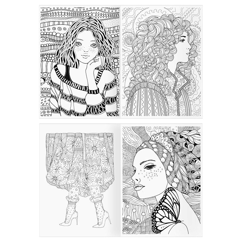 Раскраска А4 ТРИ СОВЫ "Антистресс. Девушка-загадка", 16стр.