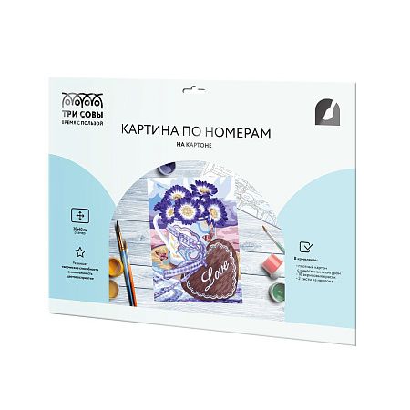Картина по номерам на картоне ТРИ СОВЫ "С любовью", 30*40, с акриловыми красками и кистями