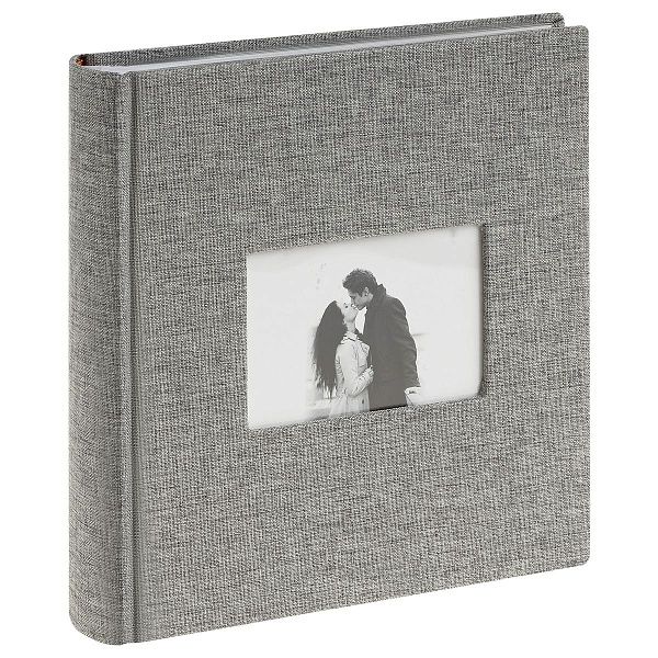 Фотоальбом 200 фото 10*15см, ArtSpace "Gray", бумажные страницы, ткань с окном