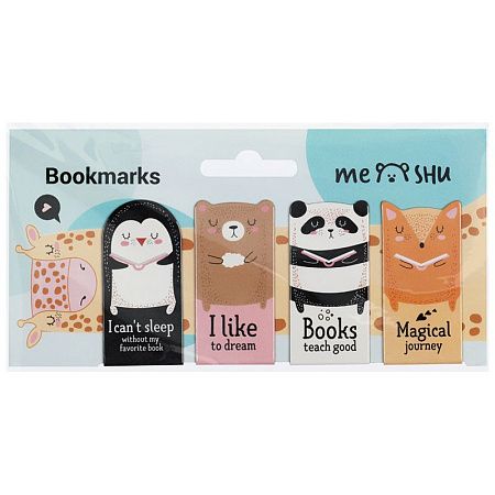 Закладки магнитные для книг, 4шт., MESHU "Book lovers" 