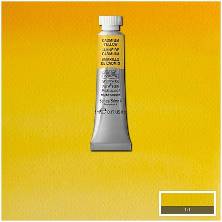 Акварель художественная Winsor&Newton "Professional", 5мл, туба, №108 кадмий желтый
