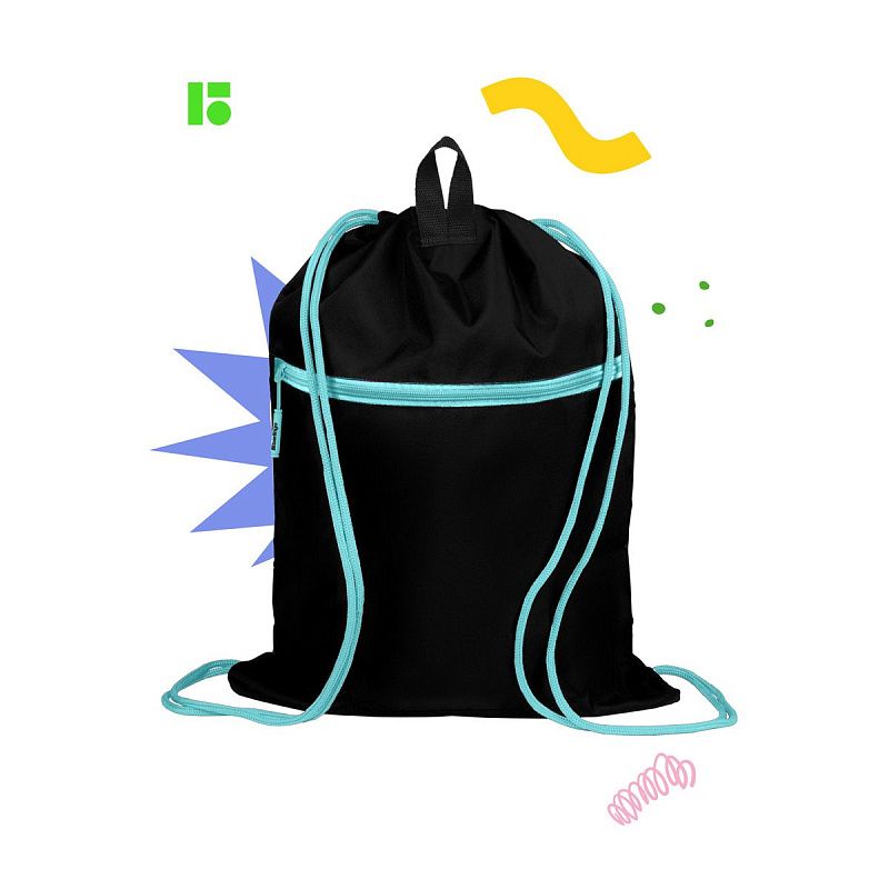 Мешок для обуви 1 отделение Berlingo "Little cloud", 400*480мм, расширяющееся дно, светоотражающая лента, карман на молнии 