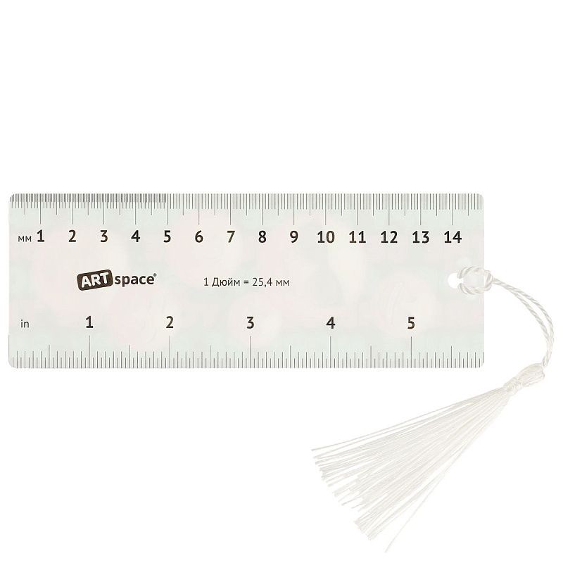 Закладка для книг 3D с линейкой, 150*55мм, ArtSpace "Smile", декоративный шнурок 