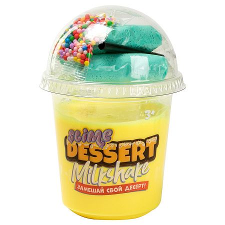 Слайм Slime Dessert "Milkshake" желтый/голубой, 320г., ассорти