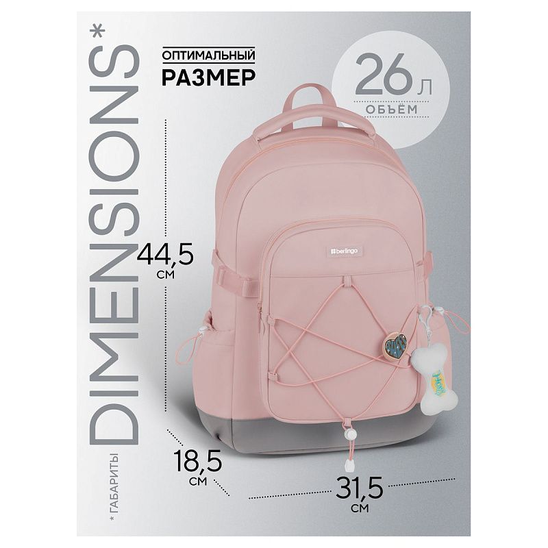 Рюкзак Berlingo X-Trend "Pink style" 44,5*31,5*18,5см, 1 отделение, 4 кармана, уплотненная спинка 