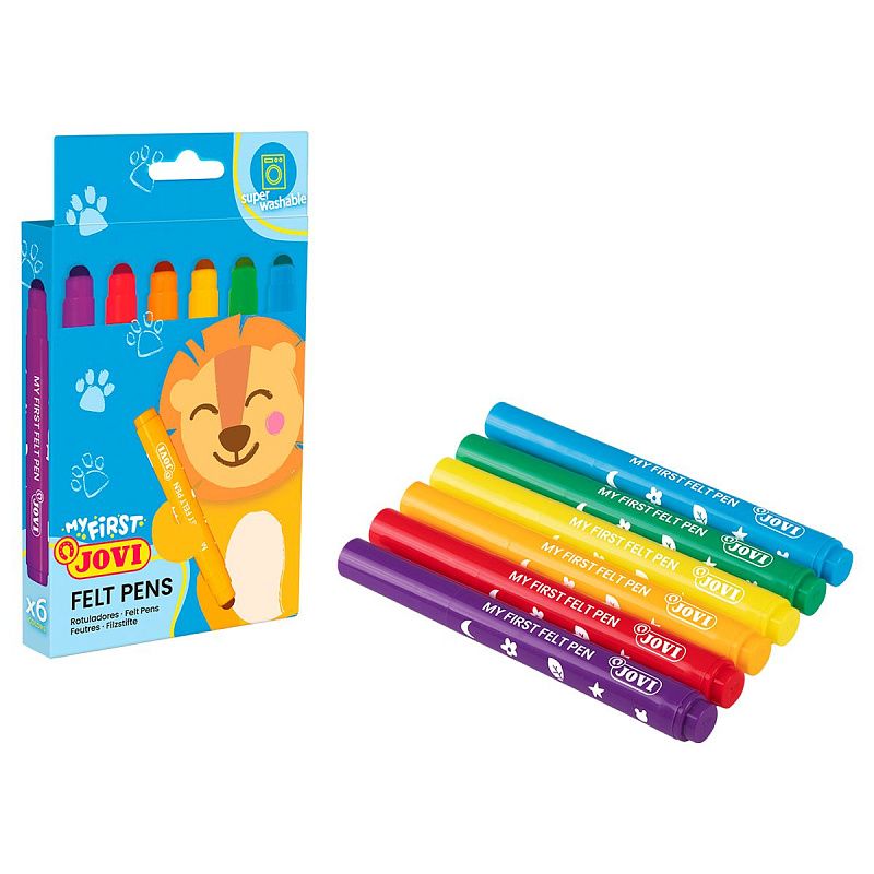 Фломастеры JOVI "My first", 6цв., смываемые, картон, европ.