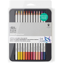 Набор акварельных карандашей Winsor&Newton, 24цв., метал. коробка