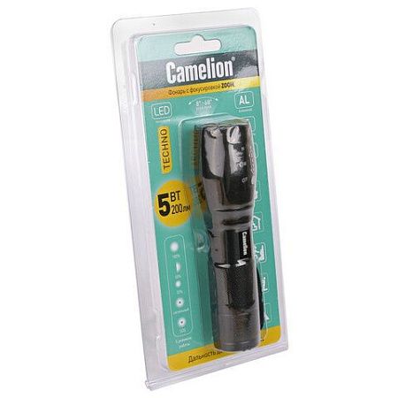 Фонарь CAMELION XML-T6, ЯРКИЙ, ZOOM, 5 режимов, питание 3xAAА или 18650 (не в комплекте), LED51530
