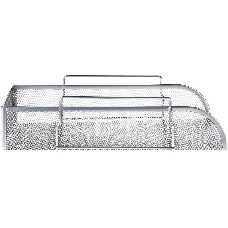 Лоток для бумаг горизонтальный СТАММ, металл, серебристый